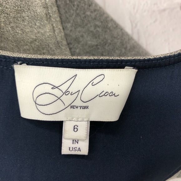 Joy Cioci Women Sleeveless Taylor Dress Merino Wool Leather Size 6 Gray B209 -27 - Picture 5 of 13